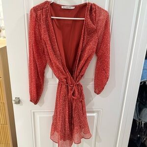 Abercrombie Red Polka Dot Wrap Dress